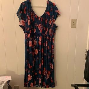 Torrid green & coral dress